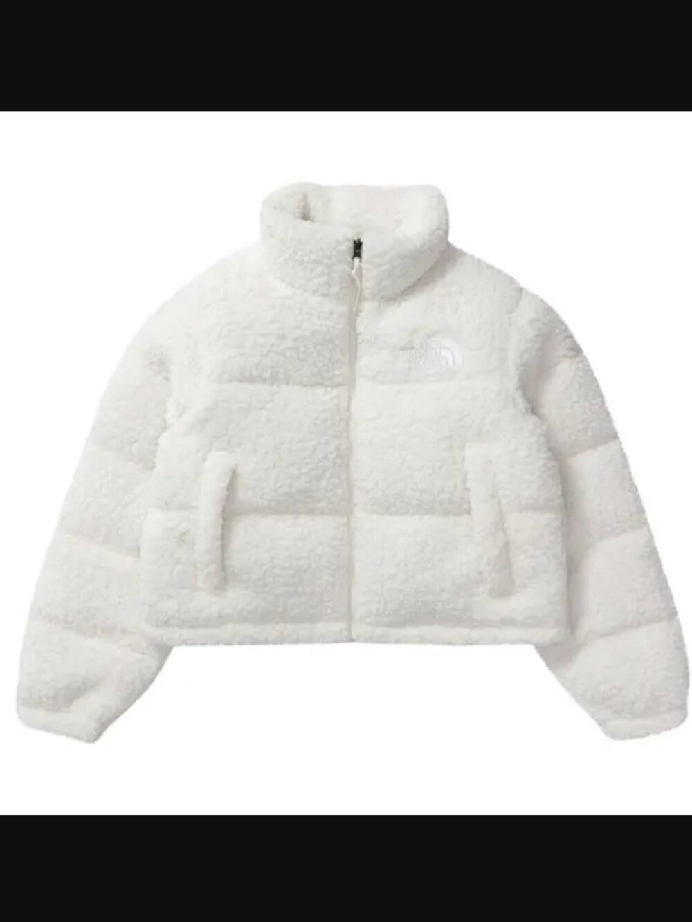 The North Face Nuptse Short Sherpa Gardenia in White Medium